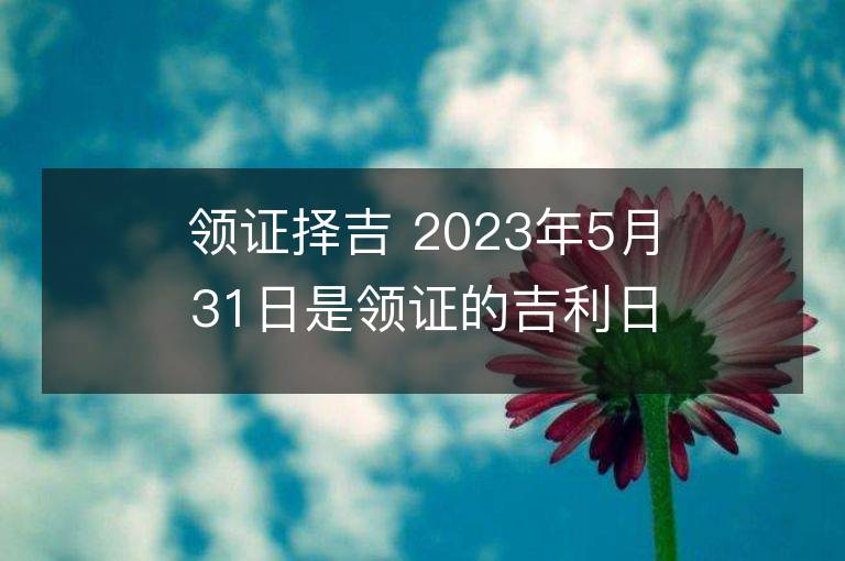 领证择吉 2023年5月31日是领证的吉利日子吗