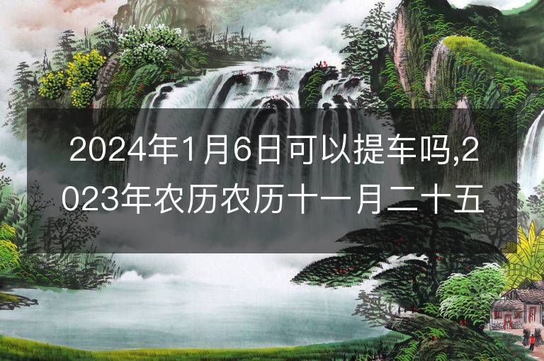 2024年1月6日可以提车吗,2023年农历农历十一月二十五提车黄历好吗