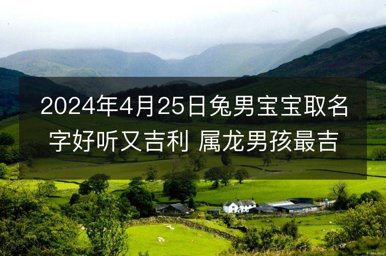 2024年4月25日兔男宝宝取名字好听又吉利 属龙男孩最吉利的名字