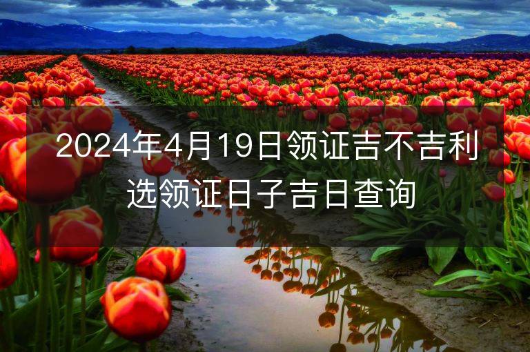 2024年4月19日领证吉不吉利 选领证日子吉日查询