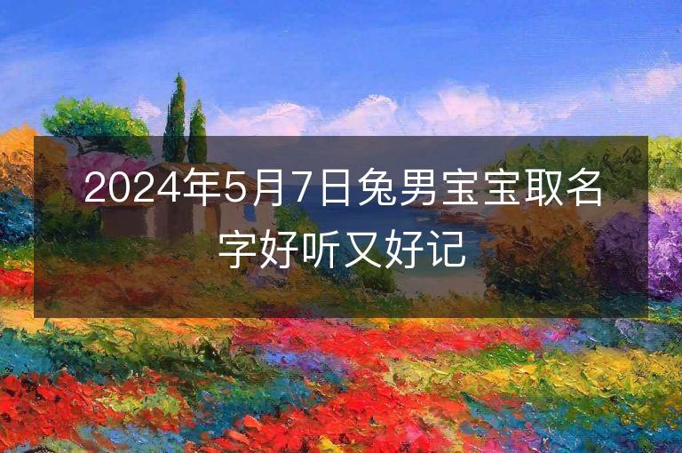 2024年5月7日兔男宝宝取名字好听又好记