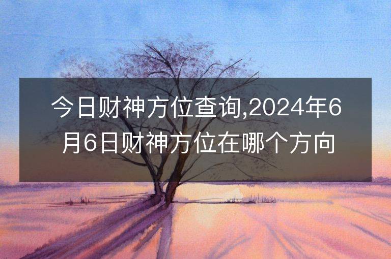 今日财神方位查询,2024年6月6日财神方位在哪个方向