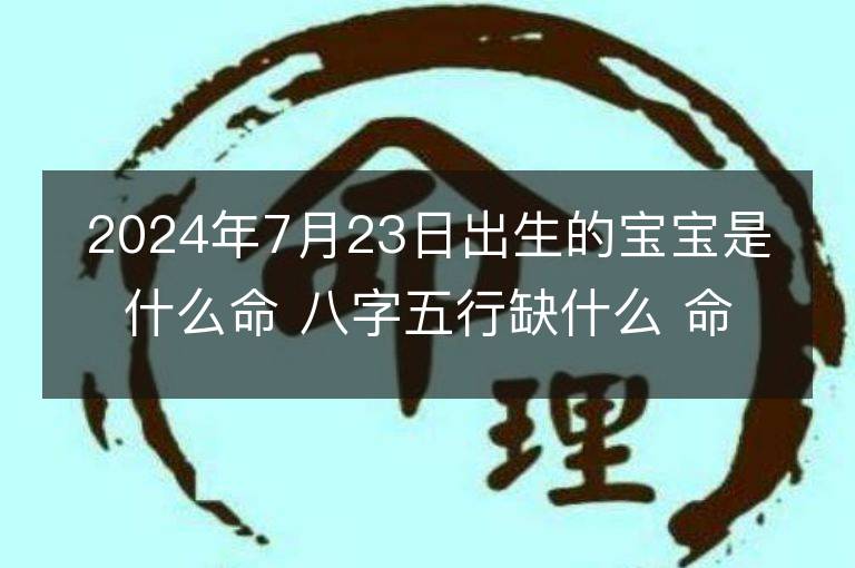 2024年7月23日出生的宝宝是什么命 八字五行缺什么 命好吗