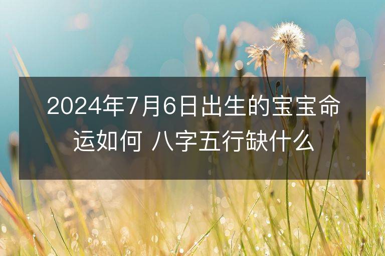 2024年7月6日出生的宝宝命运如何 八字五行缺什么