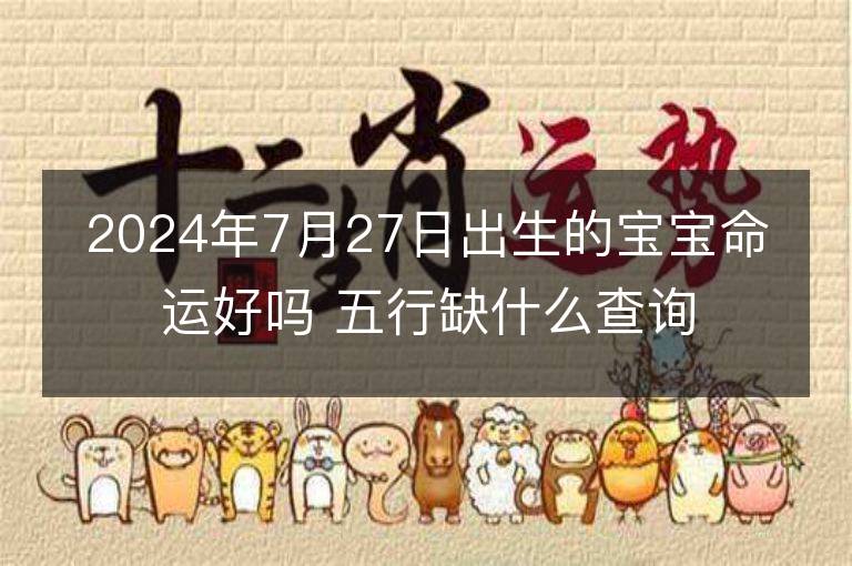 2024年7月27日出生的宝宝命运好吗 五行缺什么查询