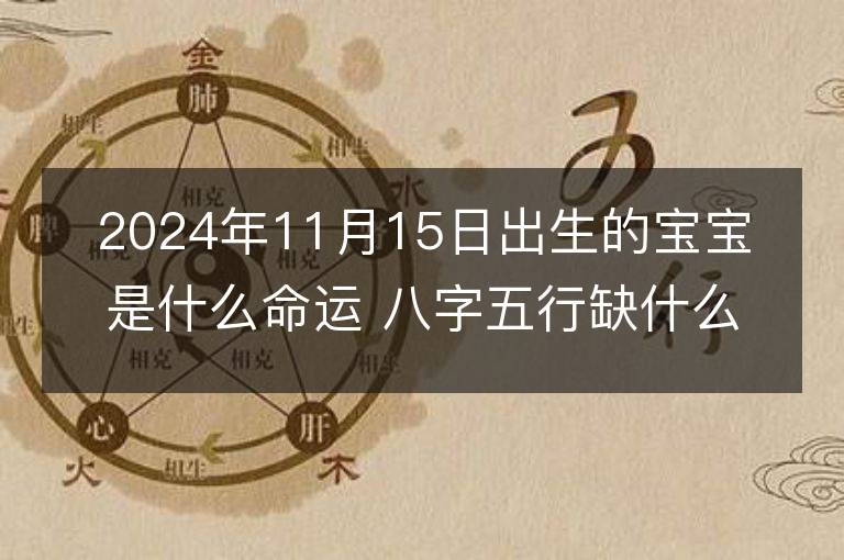 2024年11月15日出生的宝宝是什么命运 八字五行缺什么