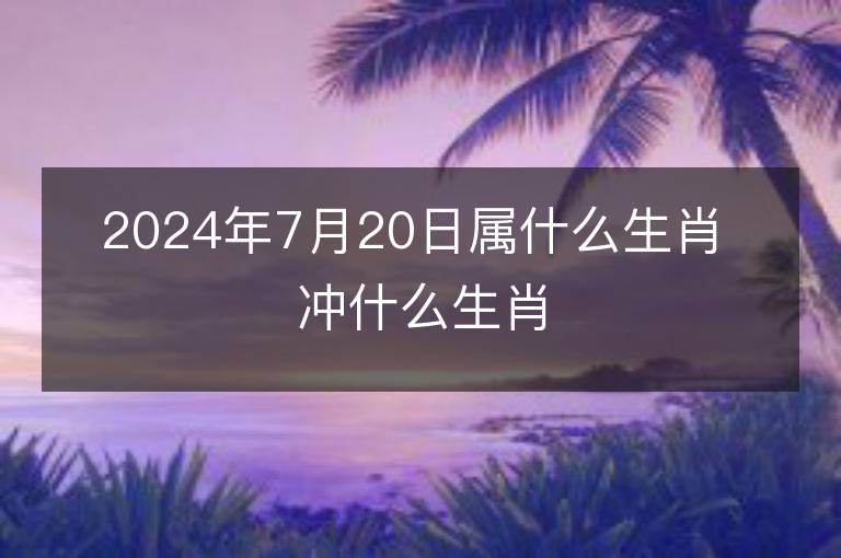 2024年7月20日属什么生肖 冲什么生肖