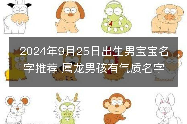 2024年9月25日出生男宝宝名字推荐 属龙男孩有气质名字