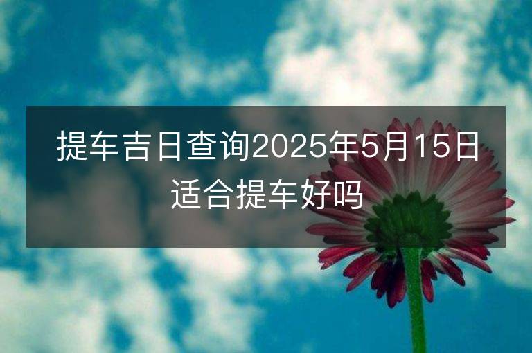 提车吉日查询2025年5月15日适合提车好吗