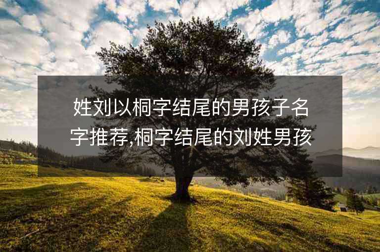 姓刘以桐字结尾的男孩子名字推荐,桐字结尾的刘姓男孩子名字