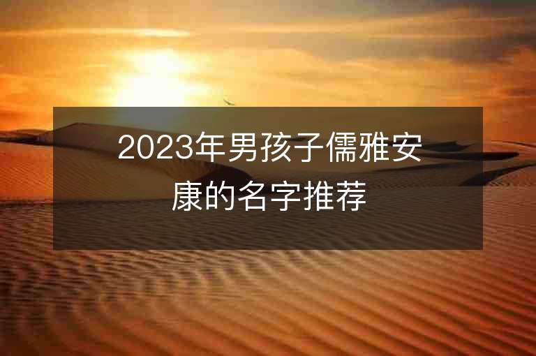 2023年男孩子儒雅安康的名字推荐