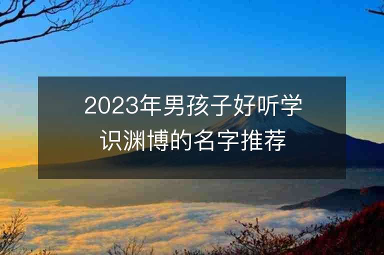 2023年男孩子好听学识渊博的名字推荐，男孩子好听学识渊博的名字2023起名