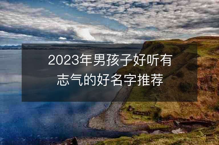 2023年男孩子好听有志气的好名字推荐