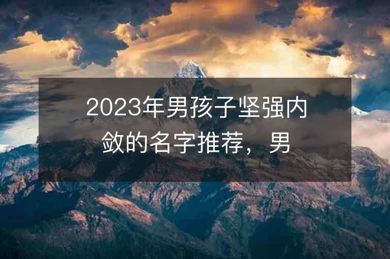 2023年男孩子坚强内敛的名字推荐，男孩子坚强内敛的名字2023起名