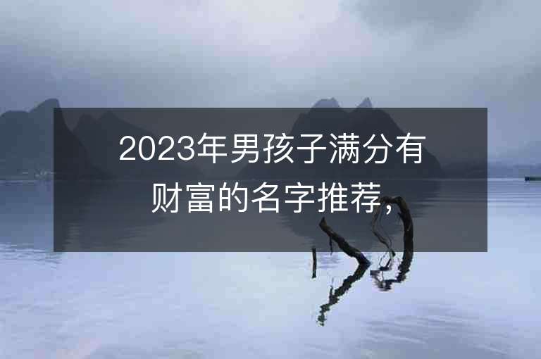 2023年男孩子满分有财富的名字推荐，男孩子满分有财富的名字2023起名