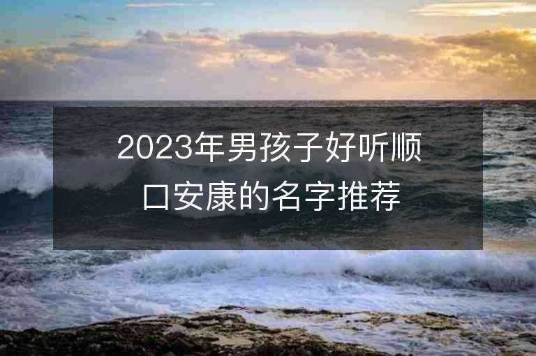 2023年男孩子好听顺口安康的名字推荐，男孩子好听顺口安康的名字2023起名