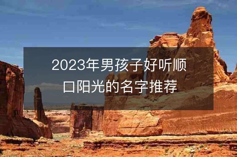 2023年男孩子好听顺口阳光的名字推荐，男孩子好听顺口阳光的名字2023起名