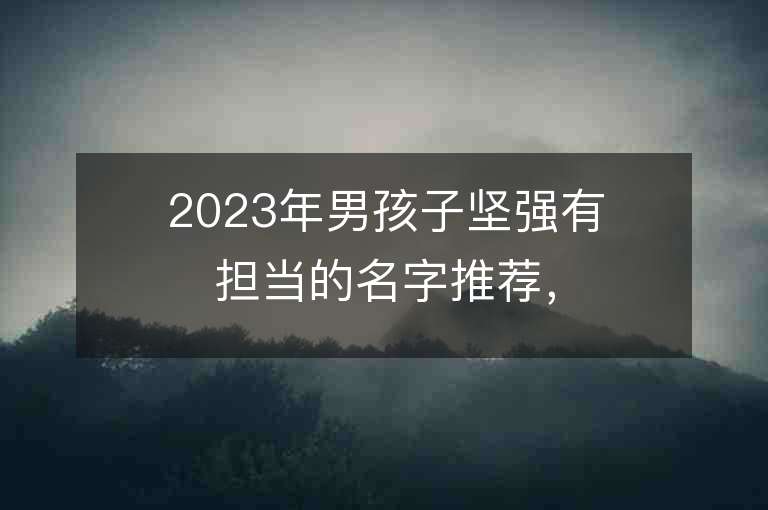 2023年男孩子坚强有担当的名字推荐，男孩子坚强有担当的名字2023起名