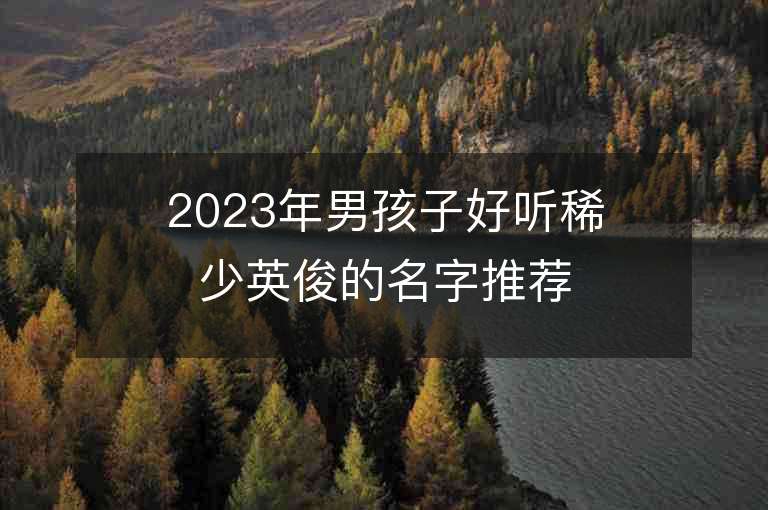 2023年男孩子好听稀少英俊的名字推荐，男孩子好听稀少英俊的名字2023起名