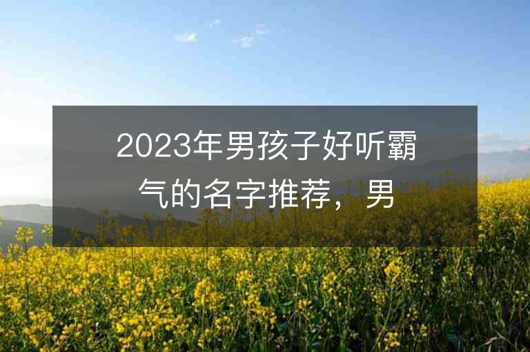 2023年男孩子好听霸气的名字推荐，男孩子好听霸气的名字2023起名