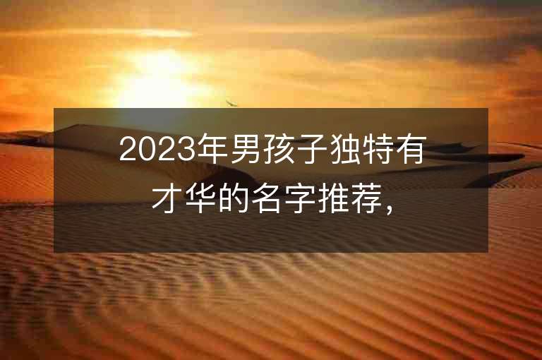 2023年男孩子独特有才华的名字推荐，男孩子独特有才华的名字2023起名