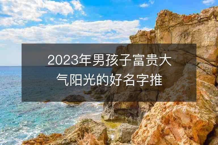 2023年男孩子富贵大气阳光的好名字推荐