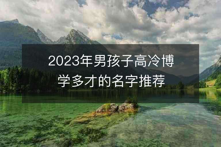 2023年男孩子高冷博学多才的名字推荐，男孩子高冷博学多才的名字2023起名