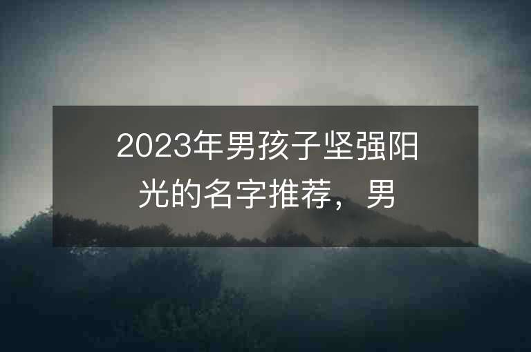 2023年男孩子坚强阳光的名字推荐，男孩子坚强阳光的名字2023起名