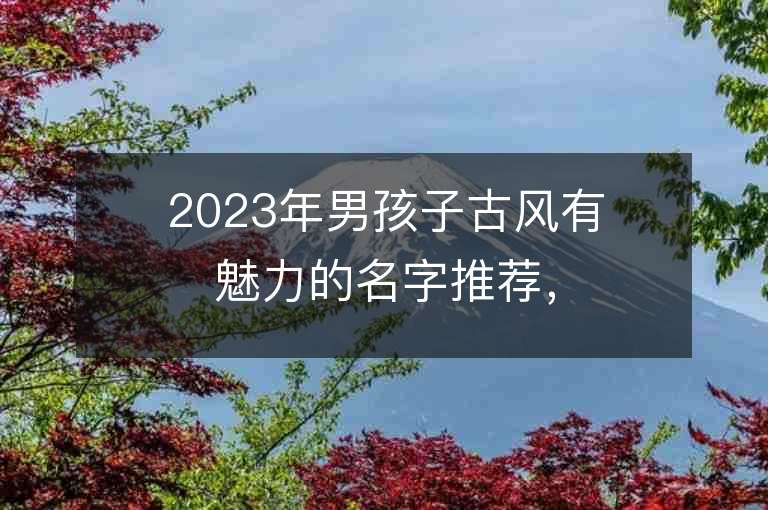 2023年男孩子古风有魅力的名字推荐，男孩子古风有魅力的名字2023起名