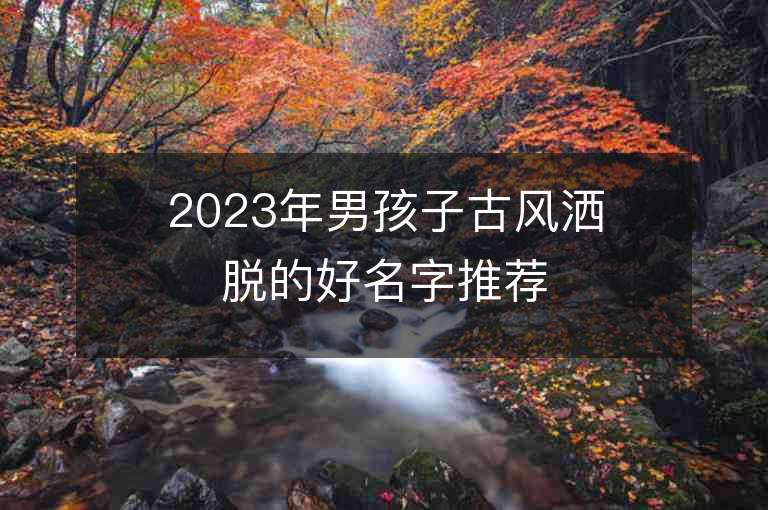 2023年男孩子古风洒脱的好名字推荐