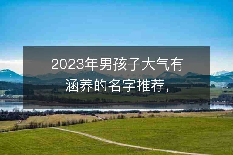 2023年男孩子大气有涵养的名字推荐，男孩子大气有涵养的名字2023起名