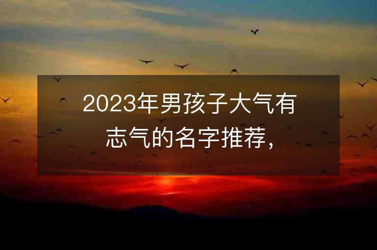 2023年男孩子大气有志气的名字推荐，男孩子大气有志气的名字2023起名