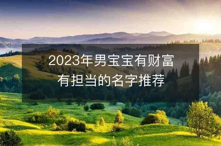 2023年男宝宝有财富有担当的名字推荐