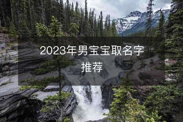 2023年男宝宝取名字推荐