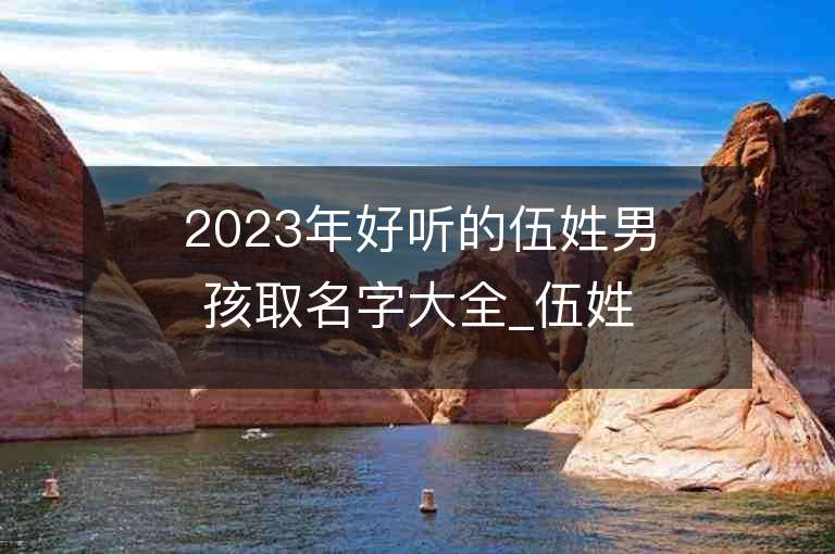 2023年好听的伍姓男孩取名字大全_伍姓男孩子名字大全2023起名