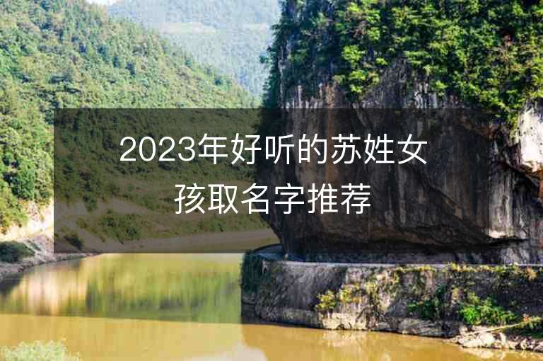 2023年好听的苏姓女孩取名字推荐