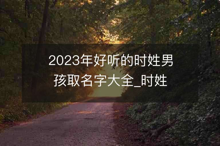 2023年好听的时姓男孩取名字大全_时姓男孩子名字大全2023起名