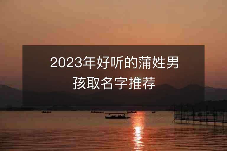 2023年好听的蒲姓男孩取名字推荐