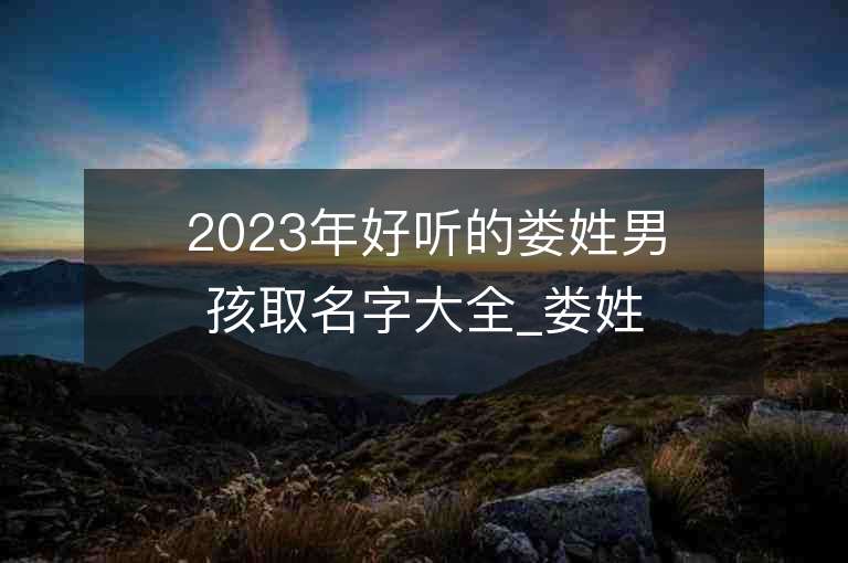 2023年好听的娄姓男孩取名字大全_娄姓男孩子好听的名字2023起名