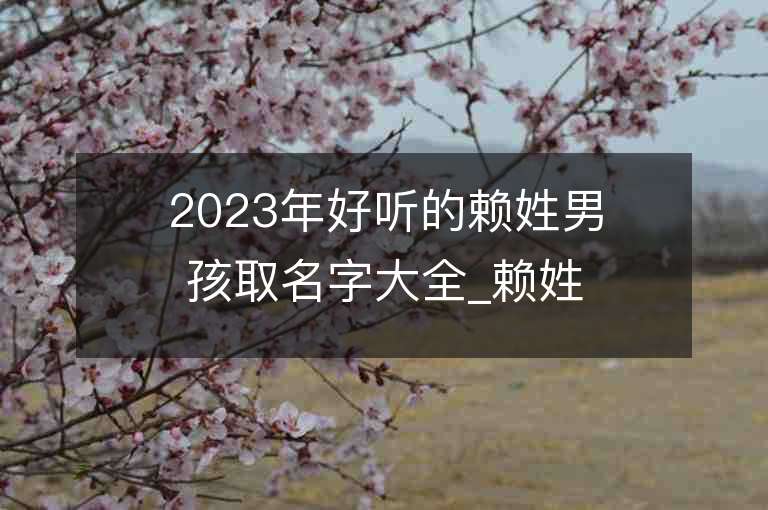 2023年好听的赖姓男孩取名字大全_赖姓男孩子好听的名字2023起名