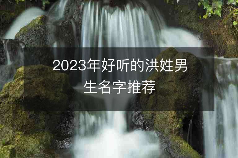 2023年好听的洪姓男生名字推荐