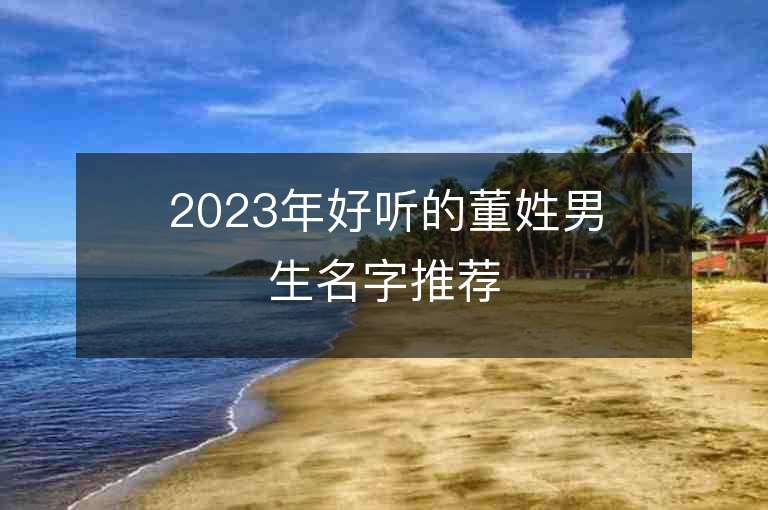 2023年好听的董姓男生名字推荐