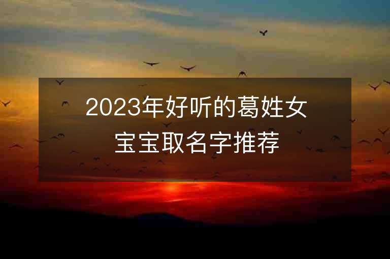 2023年好听的葛姓女宝宝取名字推荐