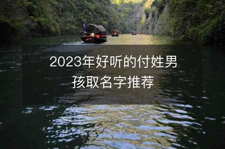 2023年好听的付姓男孩取名字推荐