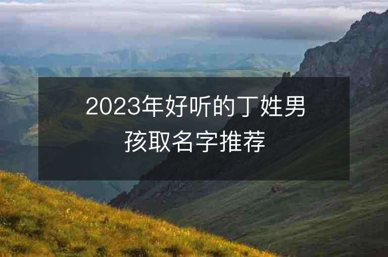 2023年好听的丁姓男孩取名字推荐