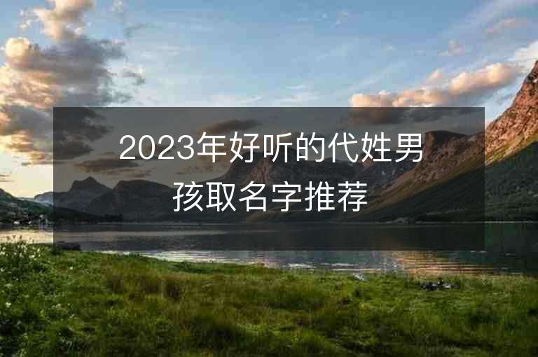 2023年好听的代姓男孩取名字推荐