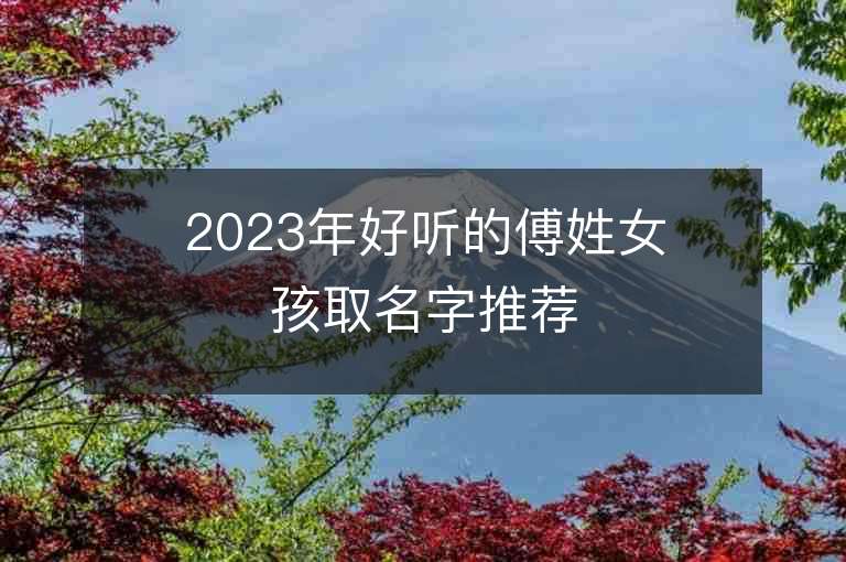 2023年好听的傅姓女孩取名字推荐