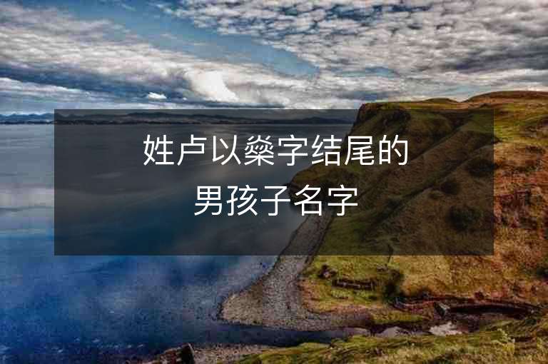 姓卢以燊字结尾的男孩子名字