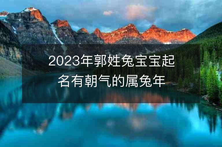 2023年郭姓兔宝宝起名有朝气的属兔年小孩名字推荐