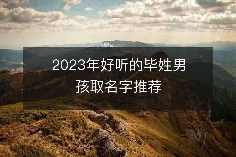 2023年好听的毕姓男孩取名字推荐